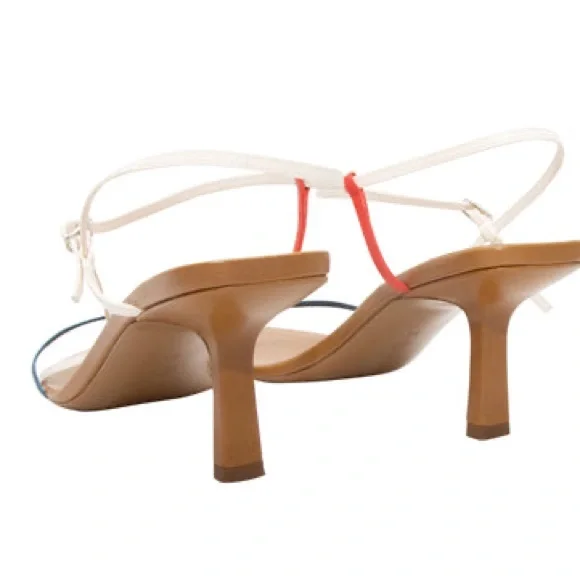 The Row Tan & Multi color Bare Heeled Sandals SZ 38 - Picture 4 of 5